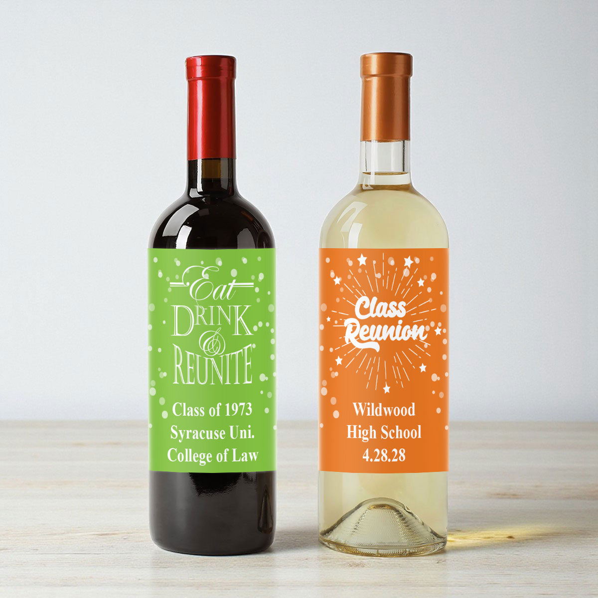 Class Reunion Personalized Wine Labels (Set of 12)