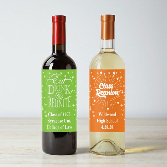 Class Reunion Personalized Wine Labels (Set of 12)