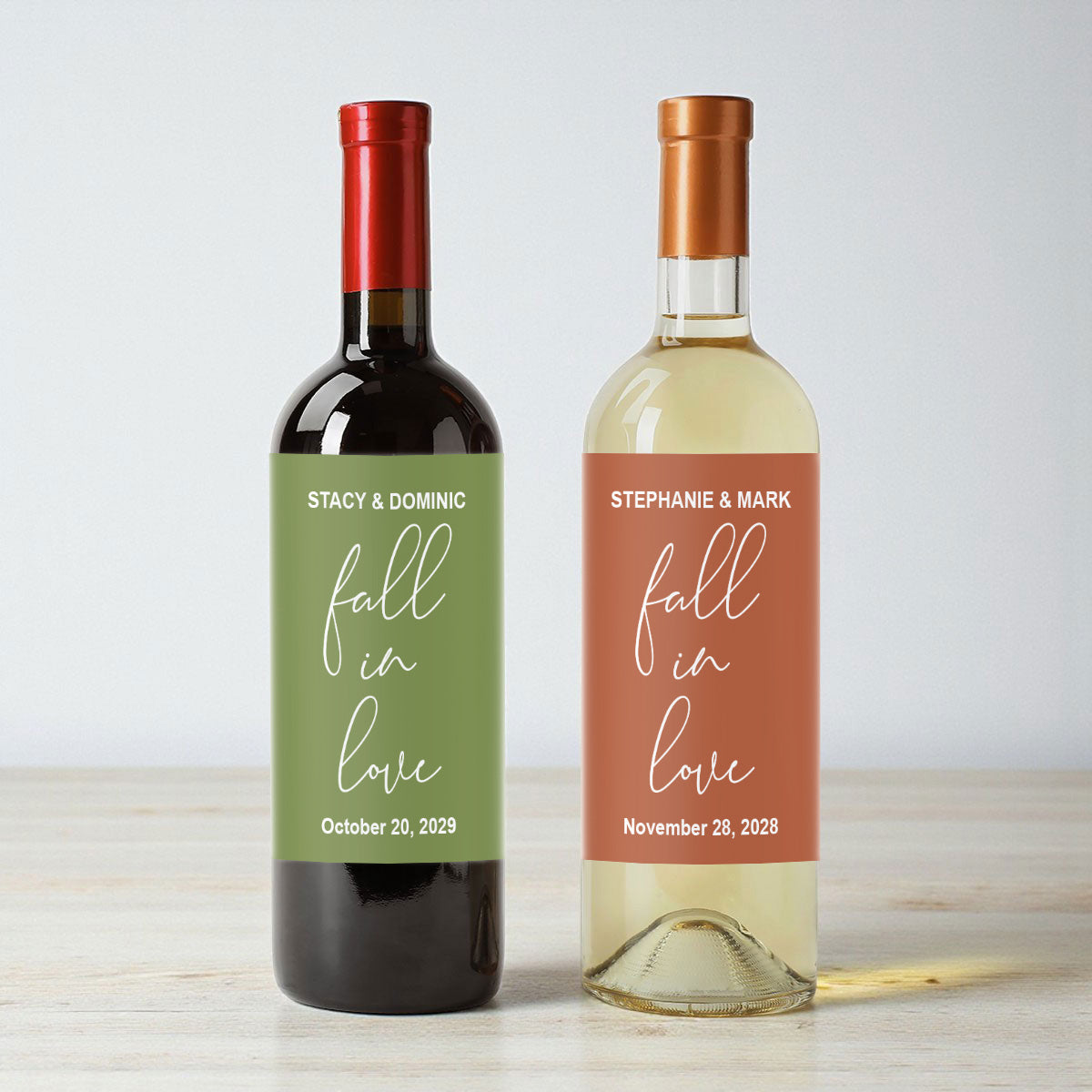 Fall In Love Personalized Wine Labels (Set of 12)