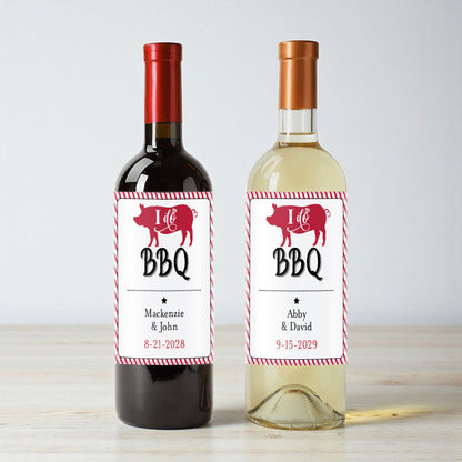 I Do BBQ Personalized Wine Labels (Set of 12)