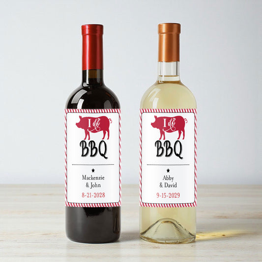 I Do BBQ Personalized Wine Labels (Set of 12)