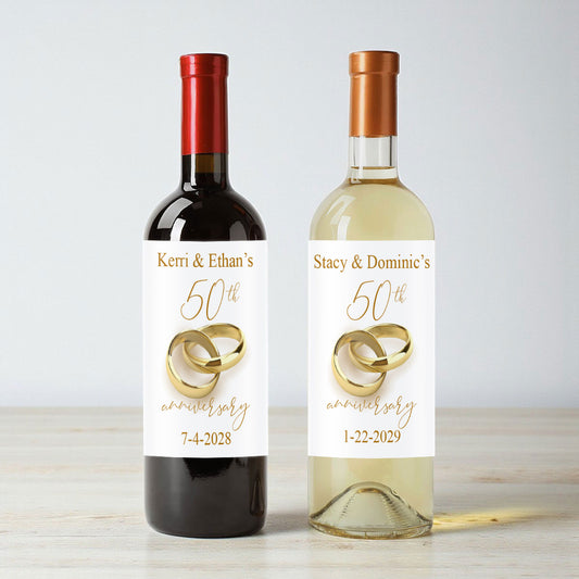 Wedding Anniversary Personalized Wine Labels (Set of 12)