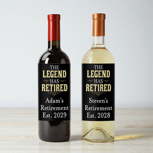 The Legend Has Retired Personalized Wine Labels (Set of 12)