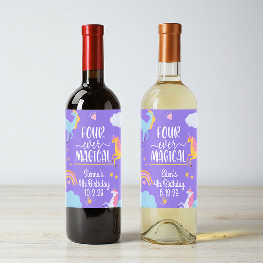 Four-Ever Magical Personalized Wine Labels (Set of 12)