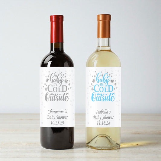 Baby It's Cold Outside Personalized Wine Labels (Set of 12)