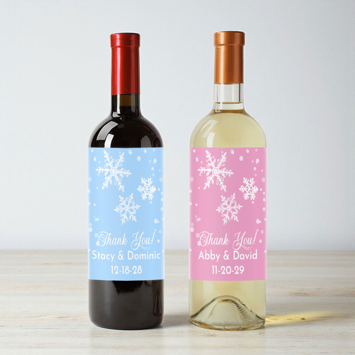 Snowflakes Personalized Wine Labels (Set of 12)