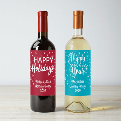 Holiday Personalized Wine Labels (Set of 12)