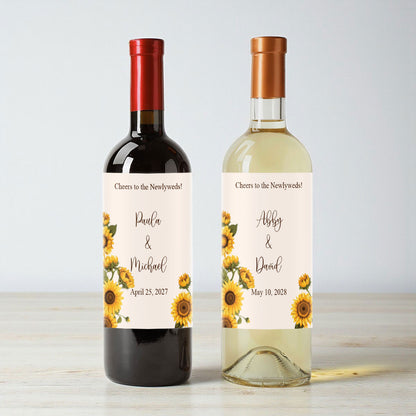 Sunflower Personalized Wine Labels (Set of 12)