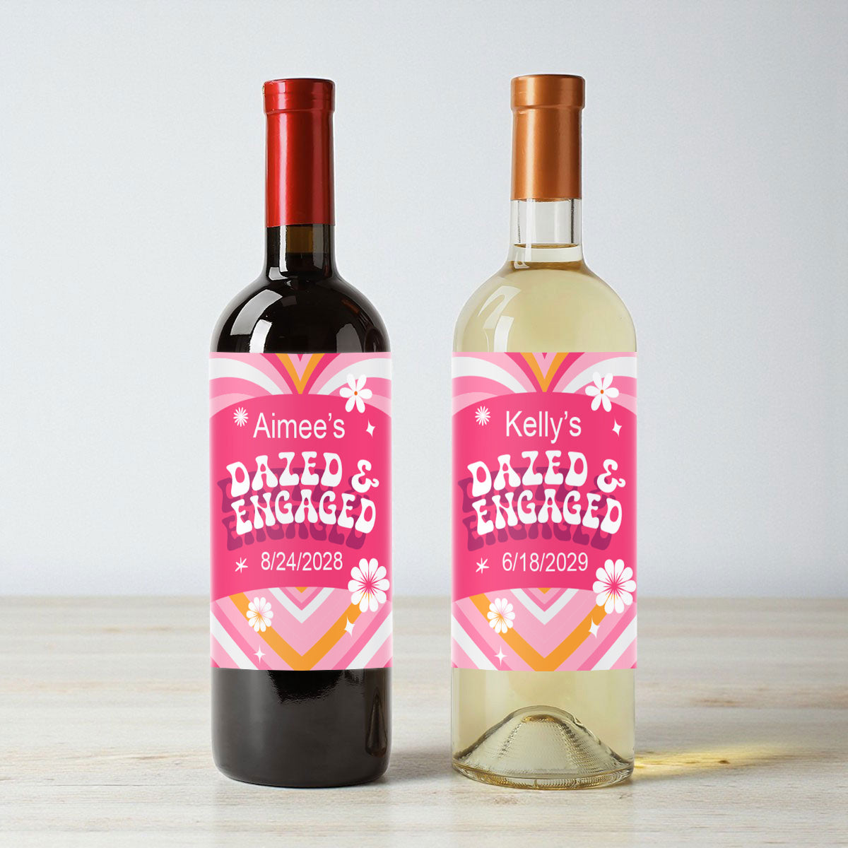 Dazed And Engaged Personalized Wine Labels (Set of 12)