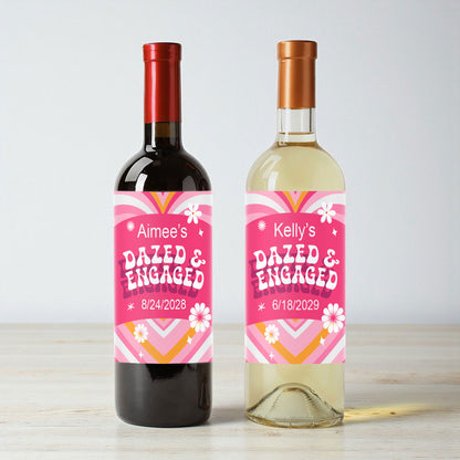 Dazed And Engaged Personalized Wine Labels (Set of 12)
