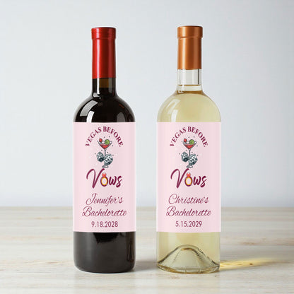 Vegas Before Vows Personalized Wine Labels (Set of 12)