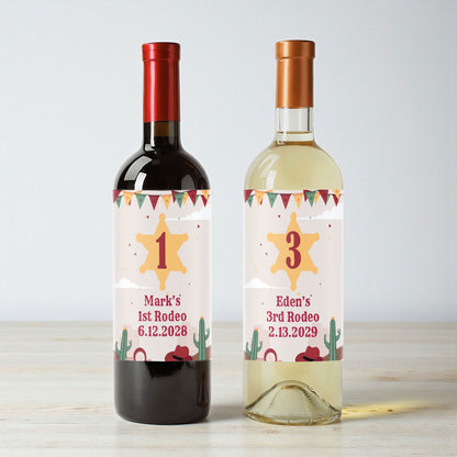 Wild West Birthday Rodeo Personalized Wine Labels (Set of 12)