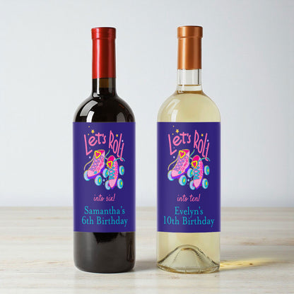 Let's Roll Into Birthday Personalized Wine Labels (Set of 12)