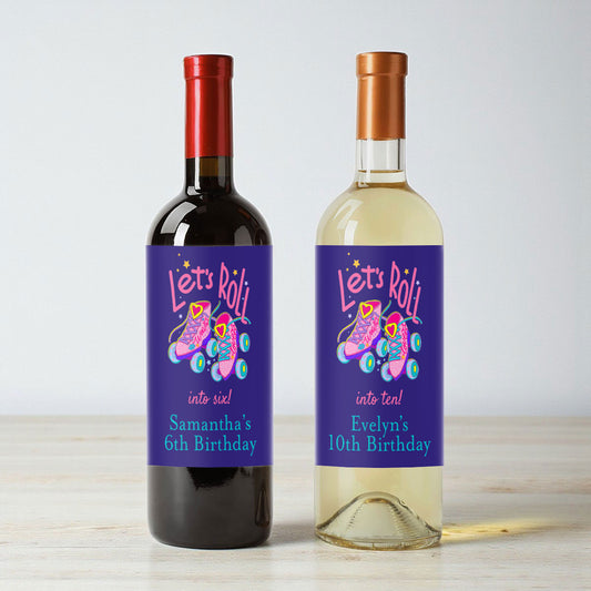 Let's Roll Into Birthday Personalized Wine Labels (Set of 12)