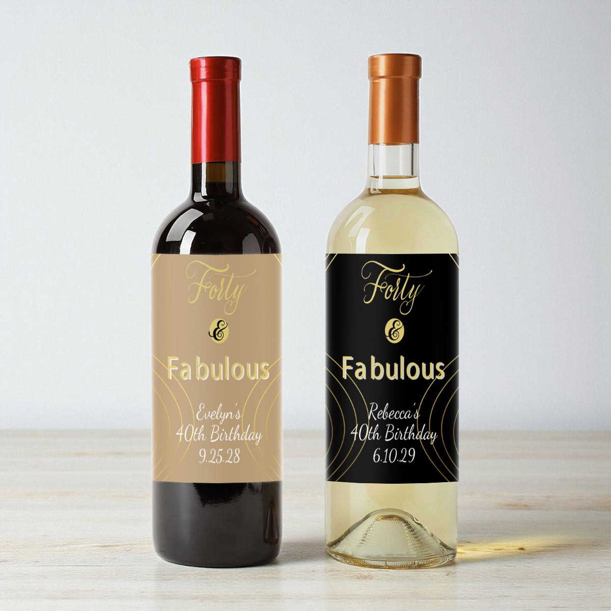 Forty & Fabulous Personalized Wine Labels (Set of 12)
