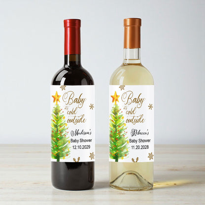 Baby It's Cold Outside Personalized Wine Labels (Set of 12)
