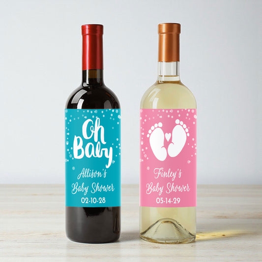 Baby Shower Personalized Wine Labels (Set of 12)