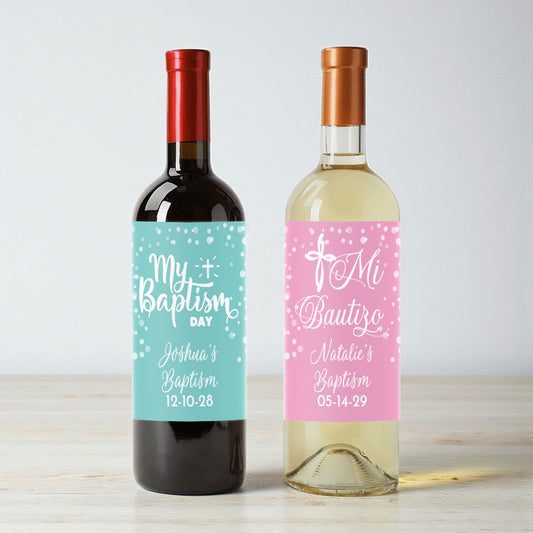Baptism Personalized Wine Labels (Set of 12)