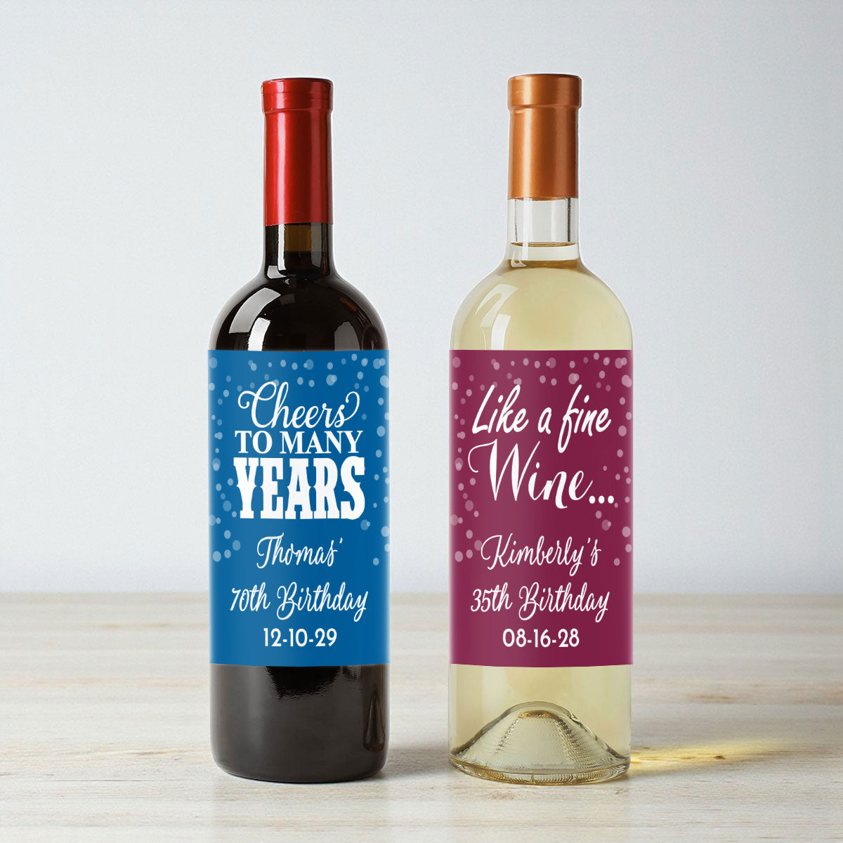 Adult Birthday Personalized Wine Labels (Set of 12)
