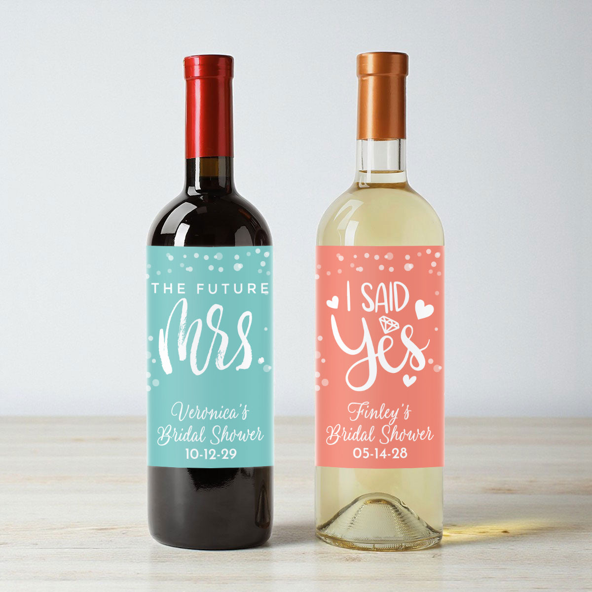 Bridal Shower Personalized Wine Labels (Set of 12)