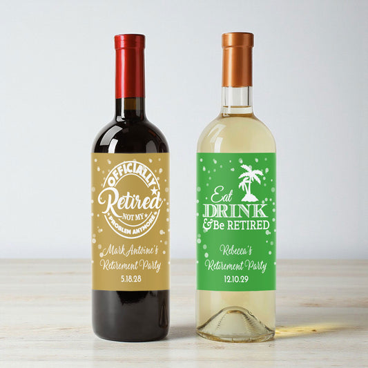 Retirement Personalized Wine Labels (Set of 12)