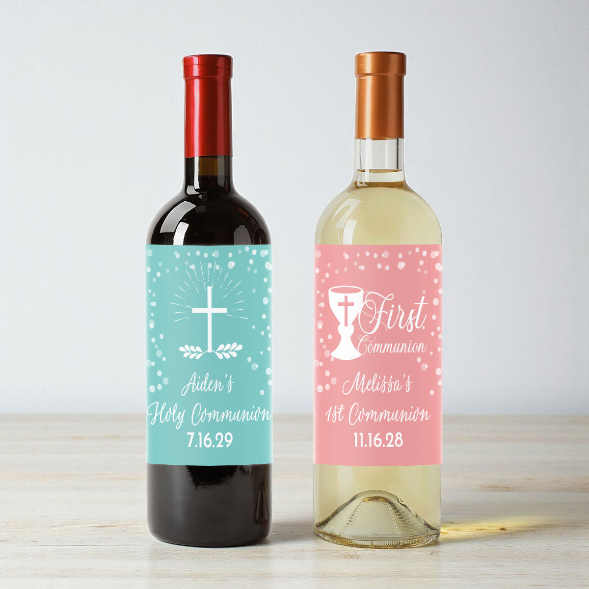 Holy Communion Personalized Wine Labels (Set of 12)