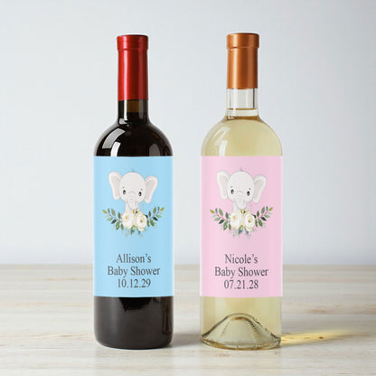 Baby Elephant Personalized Wine Labels (Set of 12)