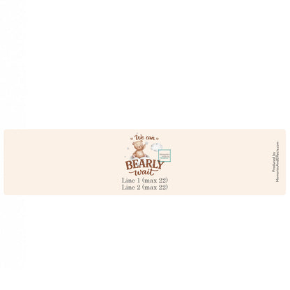 We Can Bearly Wait Personalized Water Bottle Labels (Set of 12)