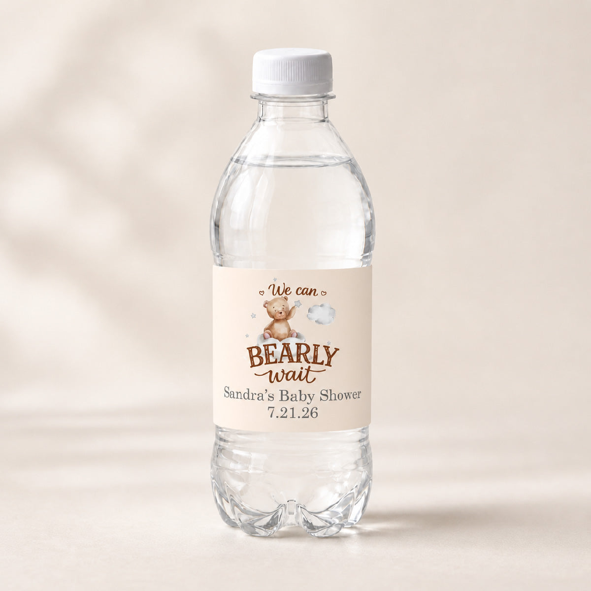 We Can Bearly Wait Personalized Water Bottle Labels (Set of 12)