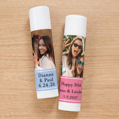 Classic Photo Personalized Lip Balm Favors (Set of 12)