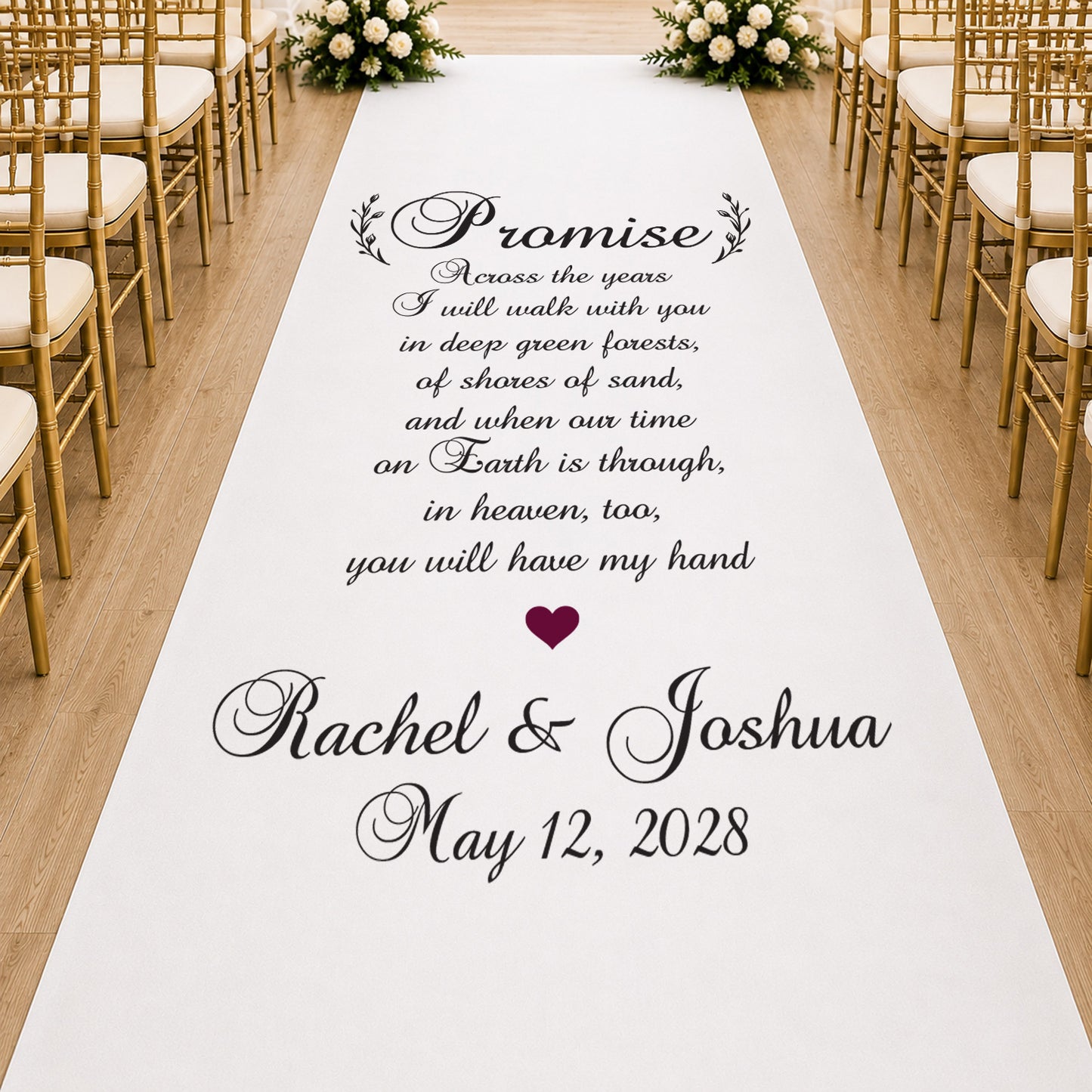 Our Promise Personalized Wedding Aisle Runner