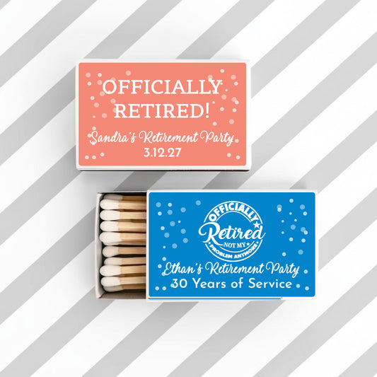 Retirement Personalized Matches (Set of 50)