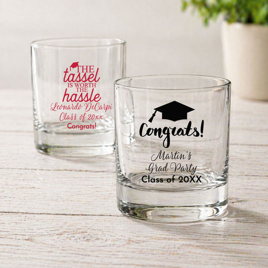 Graduation Personalized Whiskey Rocks Glass (Set of 24)