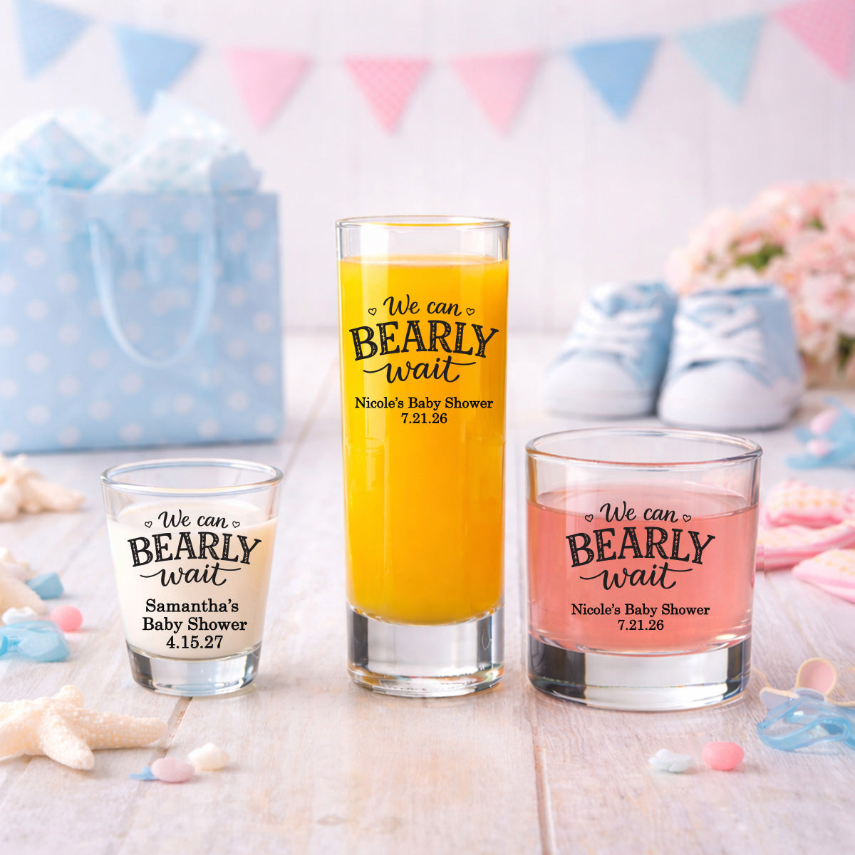 We Can Bearly Wait PersonalizedShot Glass (Set of 24)