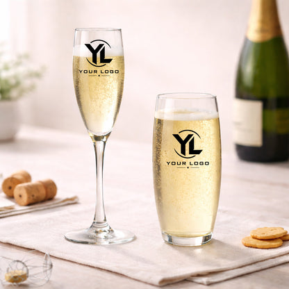 Your Logo Personalized Champagne Glass (Set of 24)