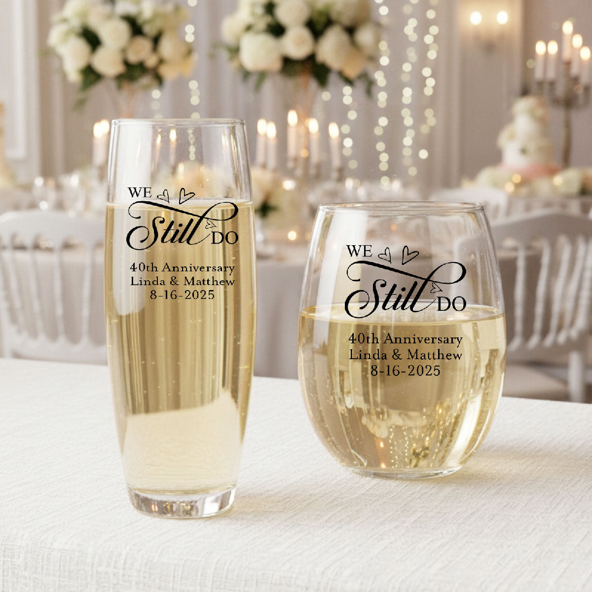 We Still Do Personalized 9 oz. Stemless Glass (Set of 24)