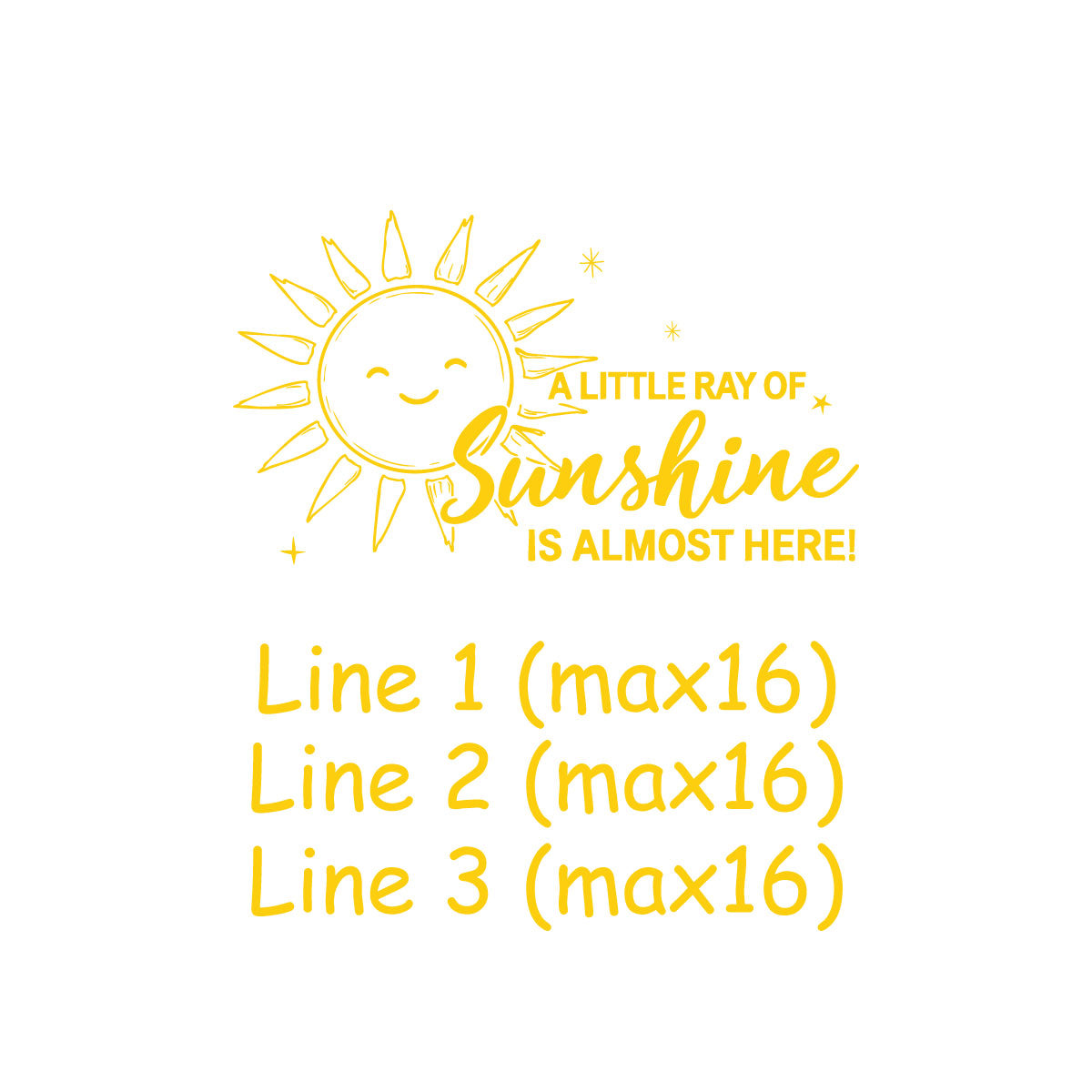 A Little Ray Of Sunshine Personalized Wine Glass (Set of 24)