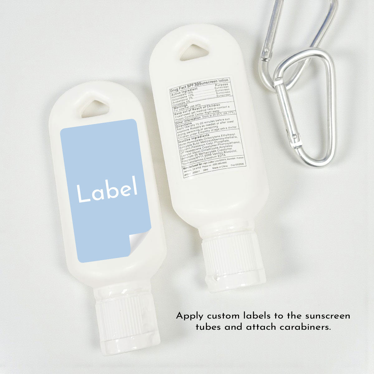 A Little Cowboy is on the Way Wild West Rodeo Personalized Sunscreen with Carabiner (Set of 12)