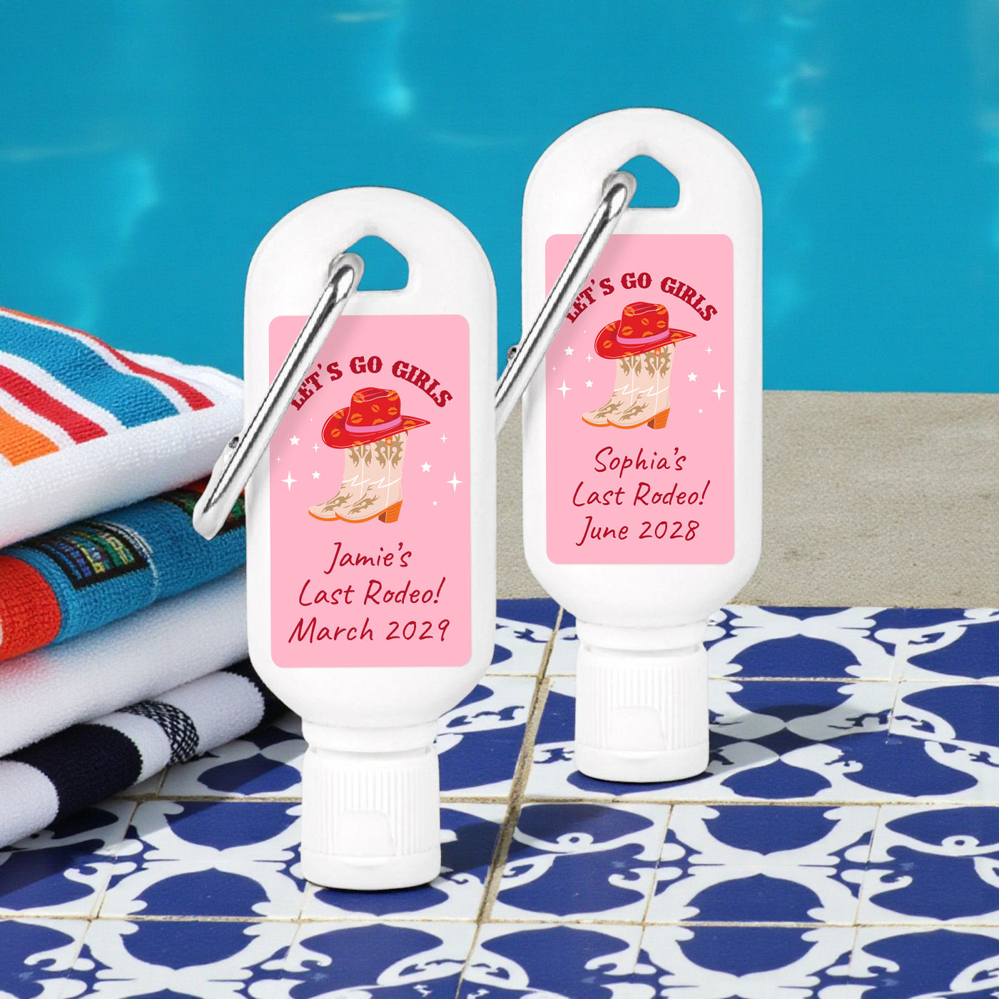 Cowgirl Personalized Sunscreen with Carabiner (Set of 12)