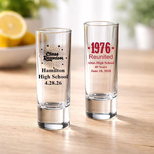 Class Reunion Personalized Tall Shot Glass (Set of 24)
