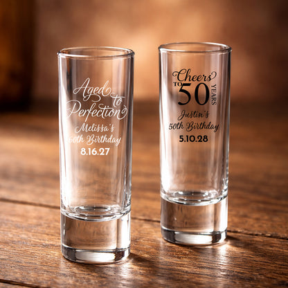 Adult Birthday Personalized Tall Shot Glass (Set of 24)