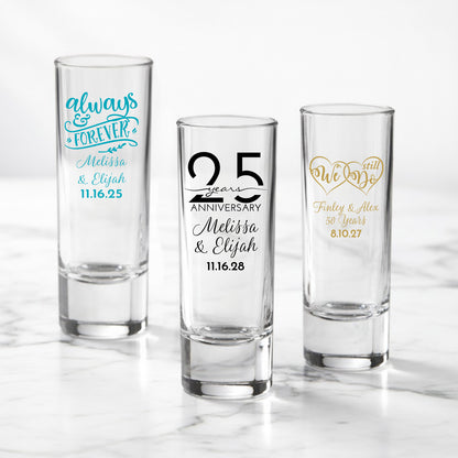 Anniversary Personalized Tall Shot Glass (Set of 24)