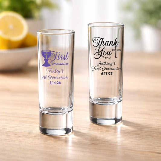 Holy Communion Personalized Tall Shot Glass (Set of 24)