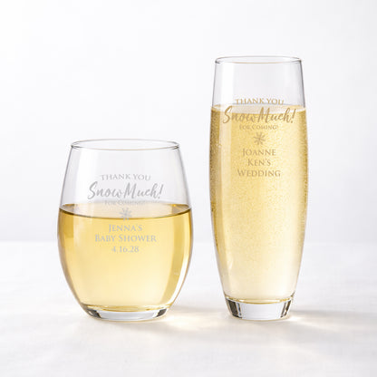 Thank You Snow-Much! Personalized 9 oz. Stemless Glass (Set of 24)