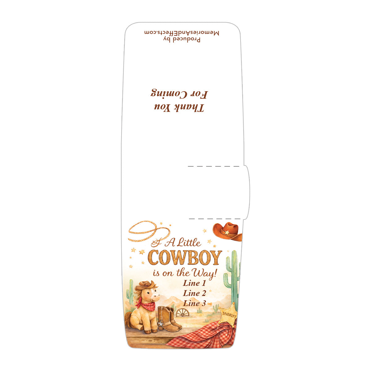 A Little Cowboy is on the Way Wild West  Rodeo Personalized Tic Tac Mints (Set of 12)