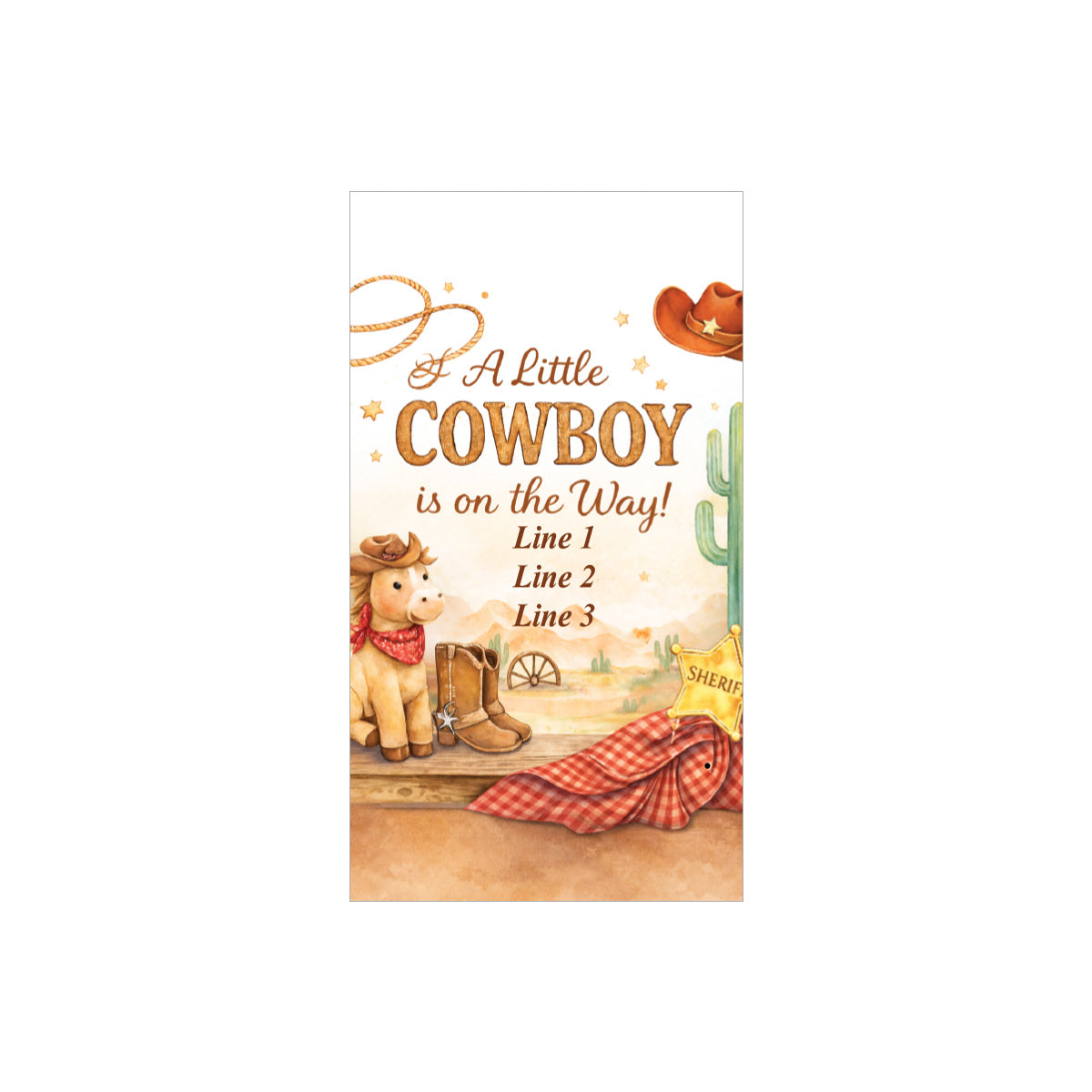 A Little Baby on the Way Wild West Rodeo Personalized Lip Balm Favors (Set of 12)