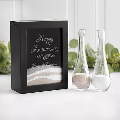 Happy Anniversary Sand Ceremony Set, Personalized 3-Piece Shadow Box Frame
