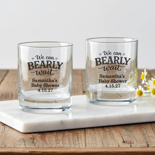 We Can Bearly Wait Personalized Votive Shot Glass (Set of 24)