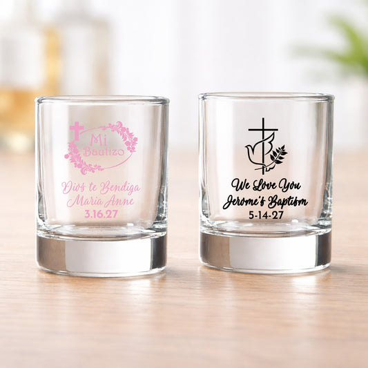 Baptism Personalized Votive Shot Glass (Set of 24)