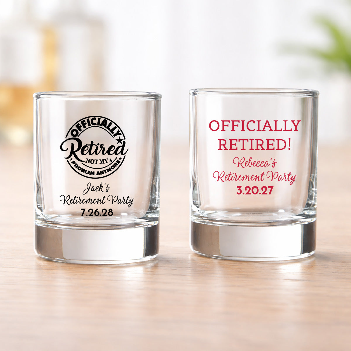 Retirement Personalized Votive Shot Glass (Set of 24)